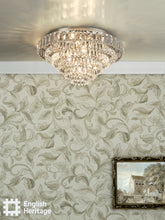 English Heritage Osborne House 7 Light Flush Polished Nickel and Crystal